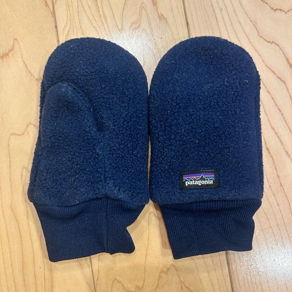 Patagonia Dark Blue Fleece Mittens